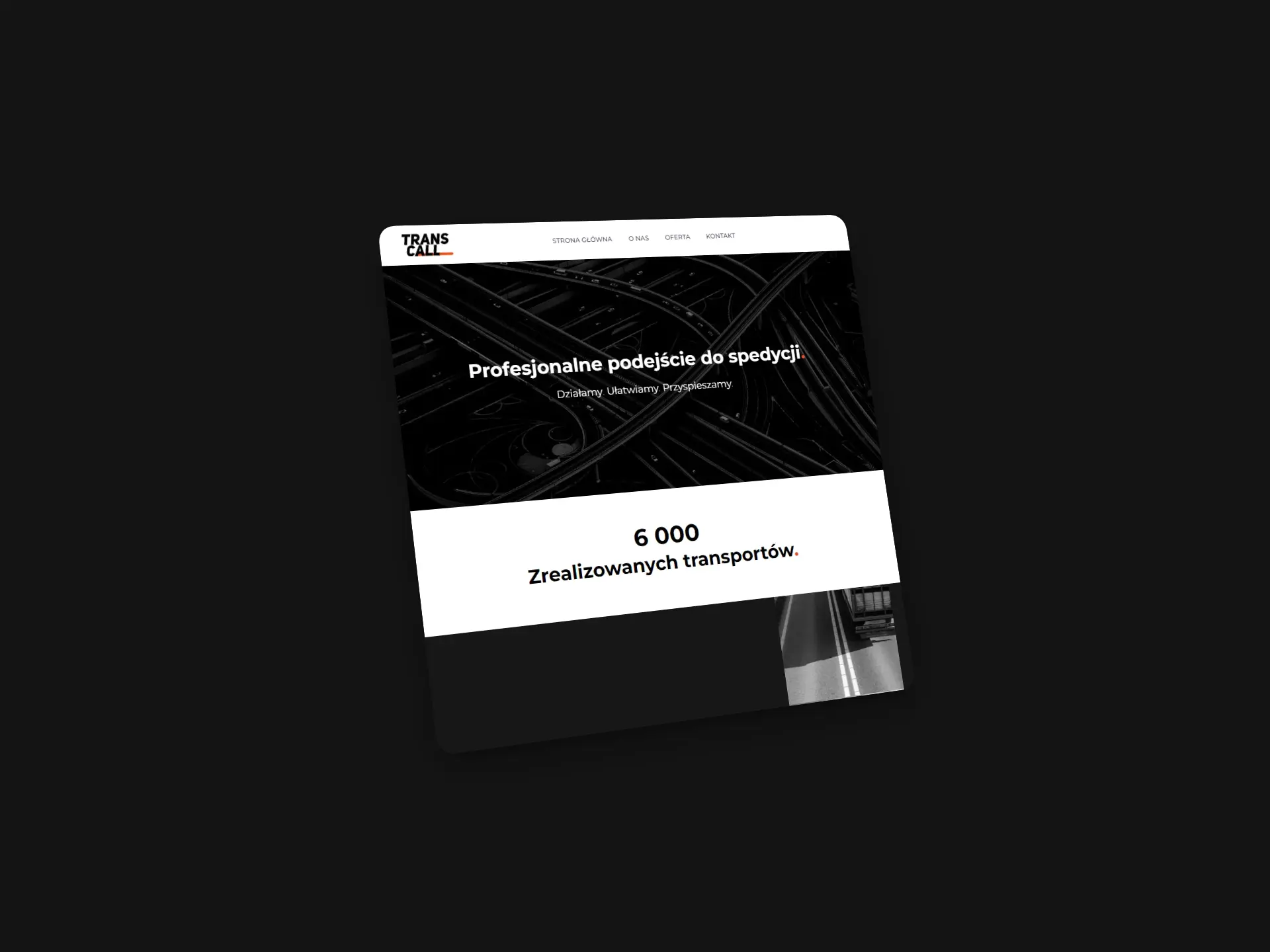 Strona internetowa dla firmy spedycyjnej